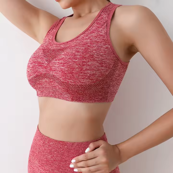 Conjunto De Yoga Para Mujer Ropa De Gimnasio Con Bragas Y Camisetas Sport Tops Sin Costuras Leggings De Gimnasio Transpirable Y Ecológica - 1