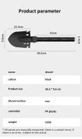 Shovel Plegable Portátil 7-en-1 Para Jardinería Y Camping Con Compas Y Maza Y Abrebotellas Para Kit De Sobrevivencia Material Plástico Antideslizante Y Duradero - details 10