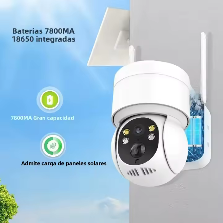 Cámara Solar Inalámbrica 2/4MP Con Batería De 7800mAh Detectores PIR Visión Nocturna HD 1080P PTZ Wifi CCTV Surveillance IP iCSee - 1