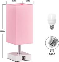 Lámpara de mesa con control tacthil Con 2 Puertos de carga USB, lámparas de 3 Vías al lado del escritorio, Pink Pantalla - details 0