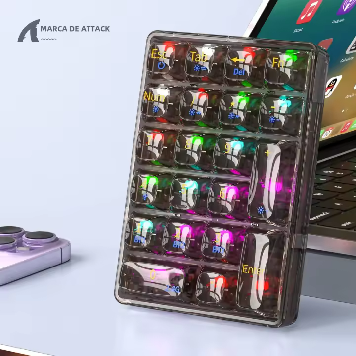Teclado Mecánico K21 De 21 Teclas Con Conexión BT/2.4Ghz/USB-C Iluminación Colorida Interfaz Completa Para PC Y Laptops - 1