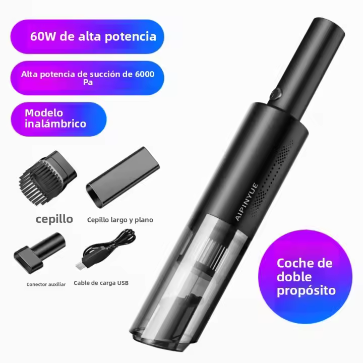 Aspiradora para Coche Portátil, Powerful Motor de Alta Succión,Carga Rápida USB, Delete Polvo y Pelos,Ideal para Auto y Hogar - 1