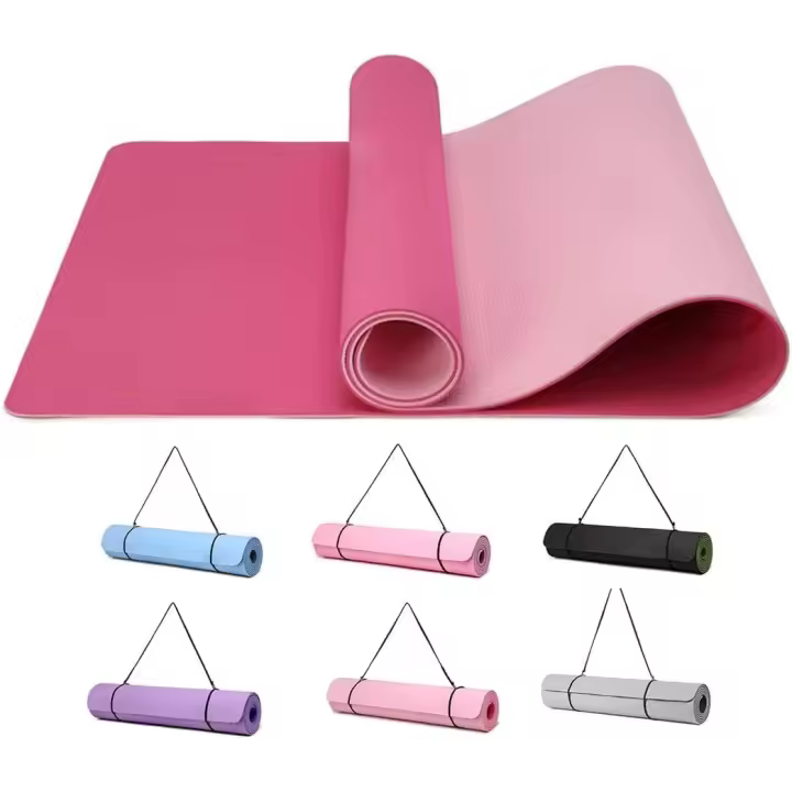 Gimnasia en, Yoga, Fitness, Antideslizante, para Entrenamiento, Deportes, Twists y Pilates, con Correa para el Hombro, 183 61 x 0,6 cm - 1
