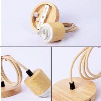 Lámpara Colgante De Madera Moderna E27 Soporte Sencillo Para Dormitorio Sala De Estar Comedor Barra Instalación Por Cordón - details 3