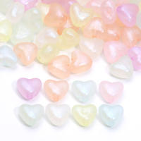 50pcs Bolas De Corazón De Color Amor Sirena 10x11mm Abalorios Acrílicos Espaciadores Para Fabricación De Joyas Pulseras Collares Pendientes Manualidades - details 1
