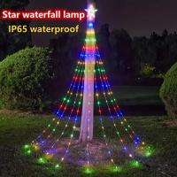 1PC 198 LED Luz De Estrella Cascada Con 8 Modos Cargado Por USB Y Control Remoto Luz De Camping Para Interior Y Exterior Decoración De Navidad - details 1