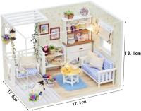 Maqueta puzzle House Room Mod3013 Puzzle Juguetes Puzzles 3D Hecho a Mano Miniatura Casa,Realistic Mini 3D Wooden House Room Juguete Hecho a Mano con Muebles Luces LED Navidad Cumpleaños Regalo de Boda - details 1