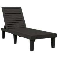 vidaXL Tumbona de polipropileno 155x58x83 cm Negro, Marrón claro, Sillas de Exterior Ideal para jardín, playa, piscina, terraza Tumbona Piscina Tumbonas Playa Tumbonas Jardín Exterior - details 0