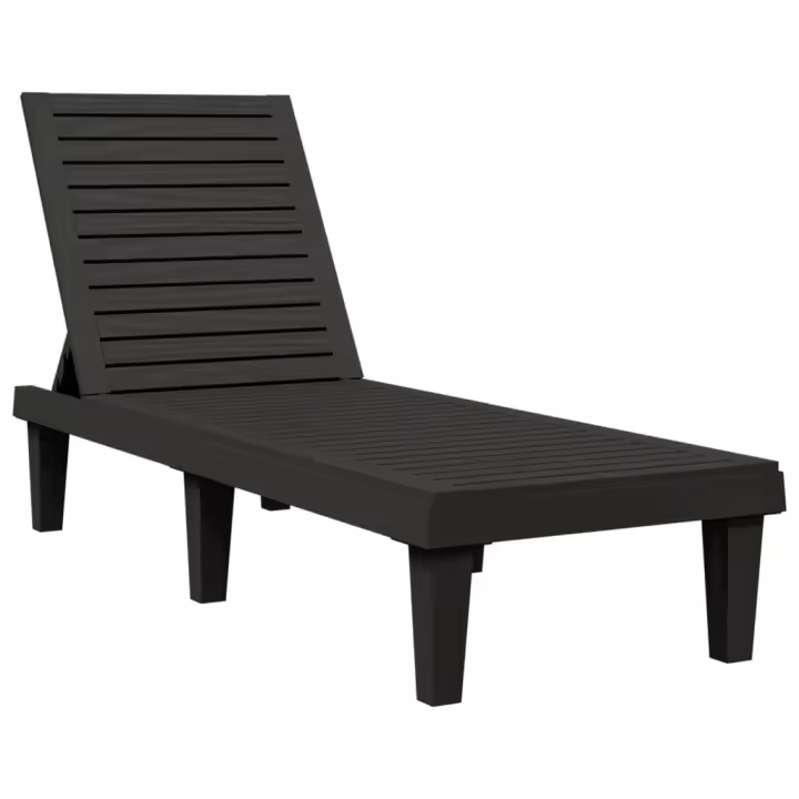 vidaXL Tumbona de polipropileno 155x58x83 cm Negro, Marrón claro, Sillas de Exterior Ideal para jardín, playa, piscina, terraza Tumbona Piscina Tumbonas Playa Tumbonas Jardín Exterior - 1