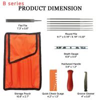 Kit De Afilado Para Motosierra Profesional 13 Piezas Con Mango De Madera Dura Herramienta De Afilado De Cadena Guía De Barra De Afilado Juego De Afilado De Motosierra - details 3
