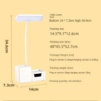 Lámpara De Mesa Recargable LED Para Dormitorio Con Portajabón Y Guardaalmohadillas Luz De Lectura Para La Cama Cuidado De Los Ojos Con Almacenamiento En Cajón - details 6