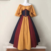Medieval Clothing Women's Short Sleeve Gothic Dresses Retro Party Dresses Prom Dress - details 2
