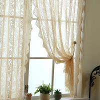 Cortina De Encaje Blanca Romántica 1 Pieza Con Bordado Floral Para Cocina Y Sala De Estar Ventana Plana Translúcida De Tela De Poliéster 100% Estilo Pastoral - details 7