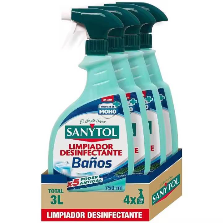 Sanytol Limpiador Desinfectante Antical Baños 750 ml Pack de 4 - 1