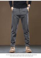 Nuevos Pantalones Casuales De Otoño E Invierno Para Hombre 2024 Estilo Recto Y Slim Pantalones Negros Grises Café Para Trabajo Y Ropa Masculina - details 12