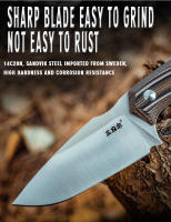 Cuchillo De Fija Sanrenmu S725P Con Funda 14C28N Para Camping Al Aire Libre Supervivencia Táctica Caza Herramienta EDC Combate Mejor - details 2