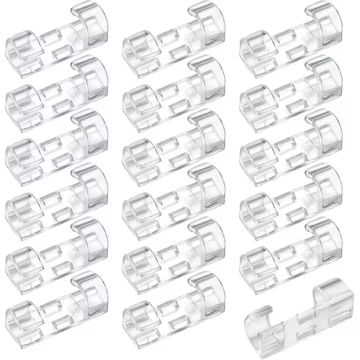 120 clips adhesivos para cables, clips para gestión de cables, organizador de cables transparente, soporte para cables - 1