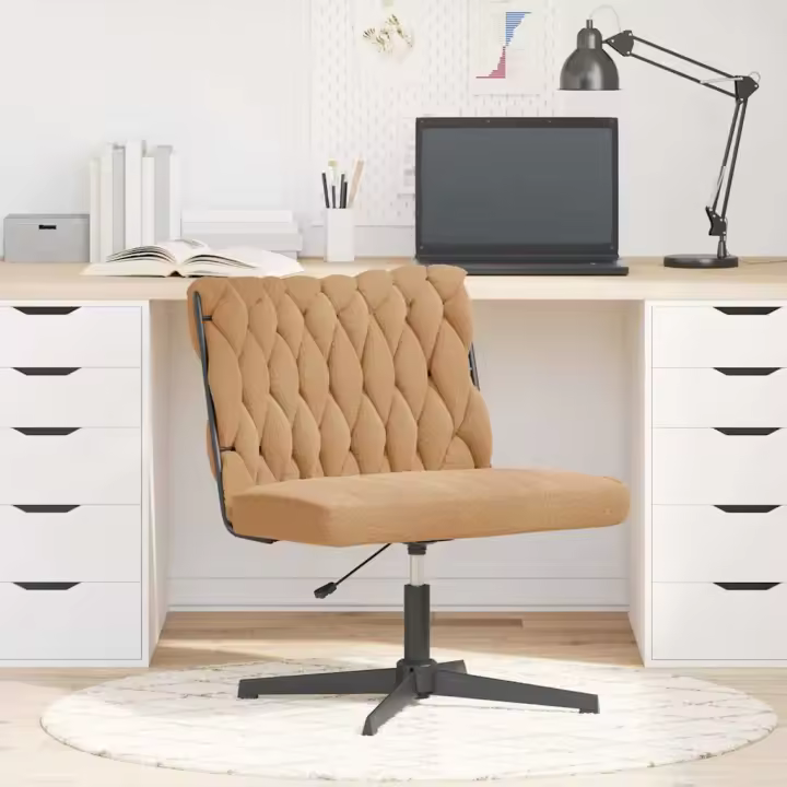 vidaXL Silla de oficina giratoria tejido imitación lana rizada en color Beige/Gris claro/Crema y más | cómodas modernas ergonómicas para comedor cocina salón hogar - 1