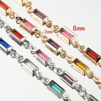 Cadena De Cristal Colorida De 1 Metro Para Fabricación De Joyas DIY Suministros De Metal Cuero Chino Tipo De Encaje De Collar - details 1