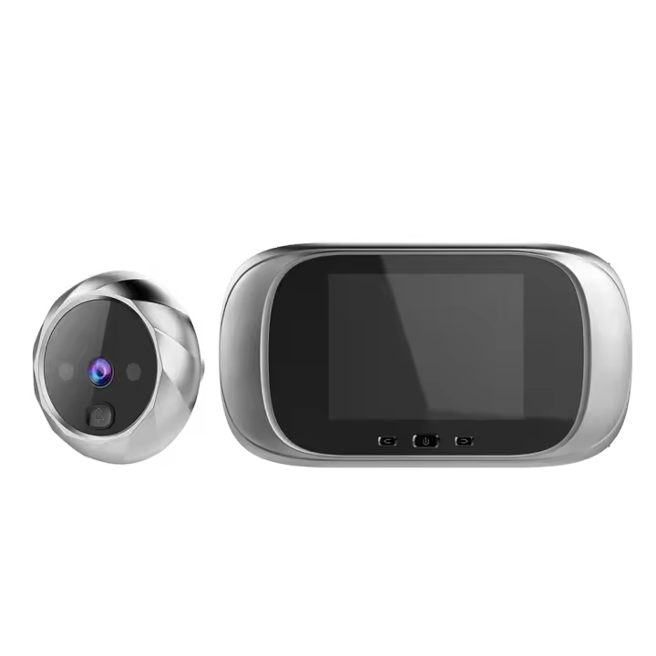 Visor de puerta de video de 600 mAh con batería de litio integrada, visor de mirilla de almacenamiento cíclico integrado, cámara de seguridad para exteriores, pantalla LCD de 2.8 pulgadas - 1