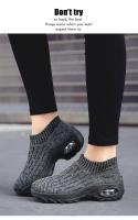 Zapatillas Deportivas Casuales Para Mujer 2024 Suela Gruesa Con Almohadilla Aire Tacón Inclinado Zapatos De Moda Para Mamá Zapatos Transpirables Y Elevados - details 1