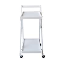 Meyvaser Carro de Servicio Plegable con Ruedas 65x40x85cm Blanco - Mueble de Cocina Elegante y Decorativo - details 2
