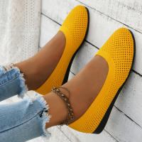 Zapatos Planos De Mujer Con Punta Redonda Y Color Sólido Zapatos Slip-on Transpirables Para Baile Casual Loafers De Tela De Algodón - details 8
