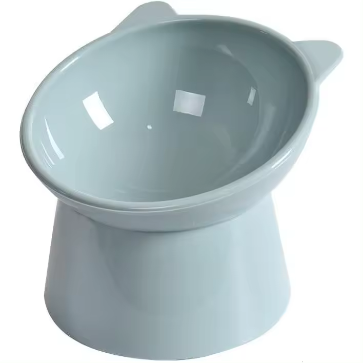 Comedero para perros y gatos antivuelco, comedero elevado para gatos, comedero para gatitos, con inclinación de 15° (gris) - 1