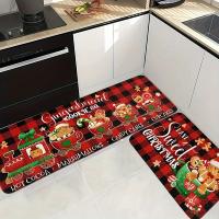Alfombra De Cocina Navideña Joyful Tapete Antifatiga De Tela Cuadrícula Para Decoración De Fiestas Y Vacaciones Material Poliéster 100% - details 3