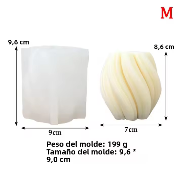Molde De Silicona Para Velas De Arquitectura Geométrica Ondulada Y Torcida 1pc Molde De Cera Moderno Para Decoración De Ambiente - 1