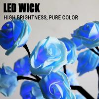 Lámpara De Mesa LED En Forma De Rosas Y Árboles Con USB Luz Nocturna Para Decoración De Hogar Fiesta Navidad Boda Dormitorio Color Rosa Y Azul - details 7