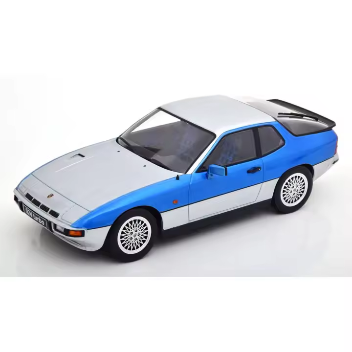 KK Escala 1/18 PORSCHE 924 TURBO PLATA Y AZUL METALICO 1986 - KKDC180903 - 1