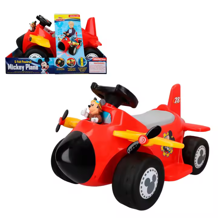 Mickey Correpasillos avión a batería 6V - 1