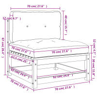 vidaXL Sofás jardín cojines sin reposabrazos 2 uds madera marrón cera Conjunto Terraza Muebles Jardín Exterior Juego de Muebles de jardín Mueble Jardín Exterior Muebles de Salon Exterior - details 7