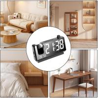 Reloj despertador digital, reloj despertador con proyección LED, reloj de proyección giratorio, reloj de dormitorio con proyección y función de repetición, reloj de proyección con pantalla de números grandes para dormitorios - details 5