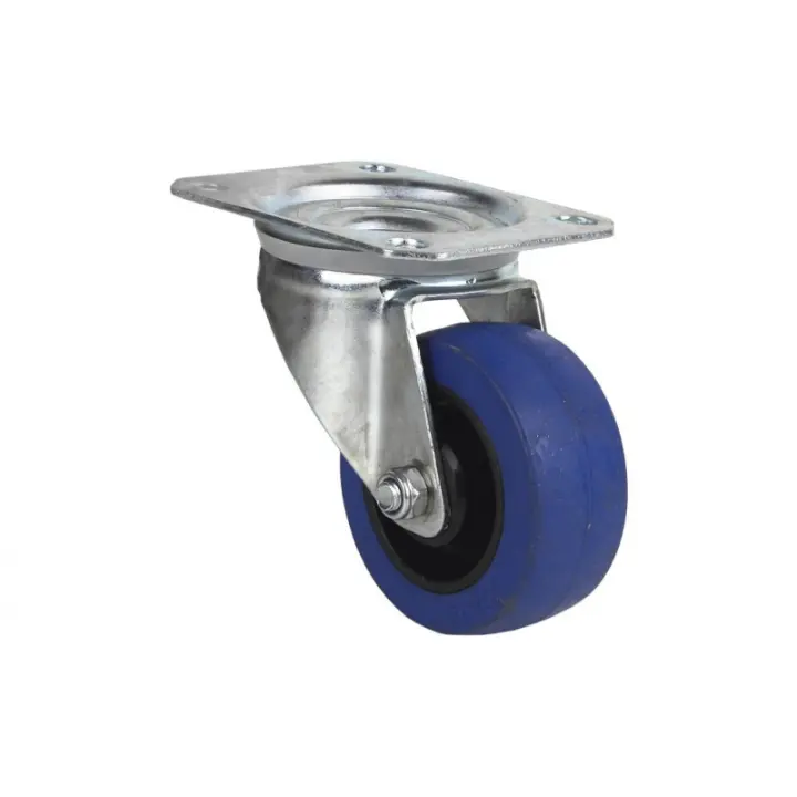 Rueda de goma azul y placa giratoria con cojinete de rodillo para  pesos de hasta 150 kg y varios diámetros COFAN 09403301 - 1
