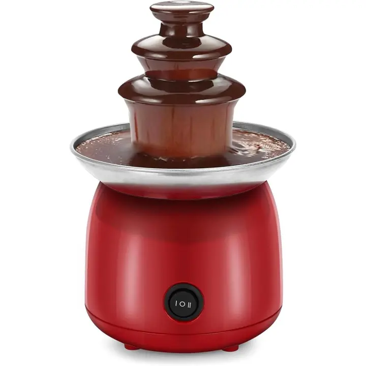 Mini Fuente De Chocolate, Máquina De Fuente De Chocolate, Torre De Fondue De Chocolate De 3 Niveles,Adecuado Para Fiestas,Reuniones Familiares,Mojar Fresas - 1