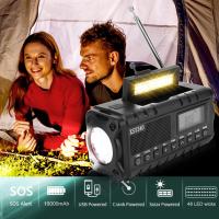 Radio De Emergencia Portátil Con Solar Y Manivela De Crank 10000mAh Con LED Y Cargador USB Luz De Mano Recargable Para Clima NOAA AM FM - details 5