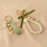 Llavero De Mujer Con Flor De Valenciano Verde PU Cuero Accesorio Para Coche Regalo De San Valentín Llavero De 1 Pieza - details 3