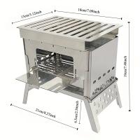 Estufa De Camping De Acero Inoxidable Plegable Portátil Para Barbecue Y Madera Ultraligera Herramientas De BBQ De Marca NoEnName_Null Origen Mainland China - details 2