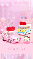 Bloques De Construcción Hello Kitty Coche Autobús Modelo Juguete De Artesanía DIY Para Niños Decoración De Escritorio Regalos De Fiestas - details 0