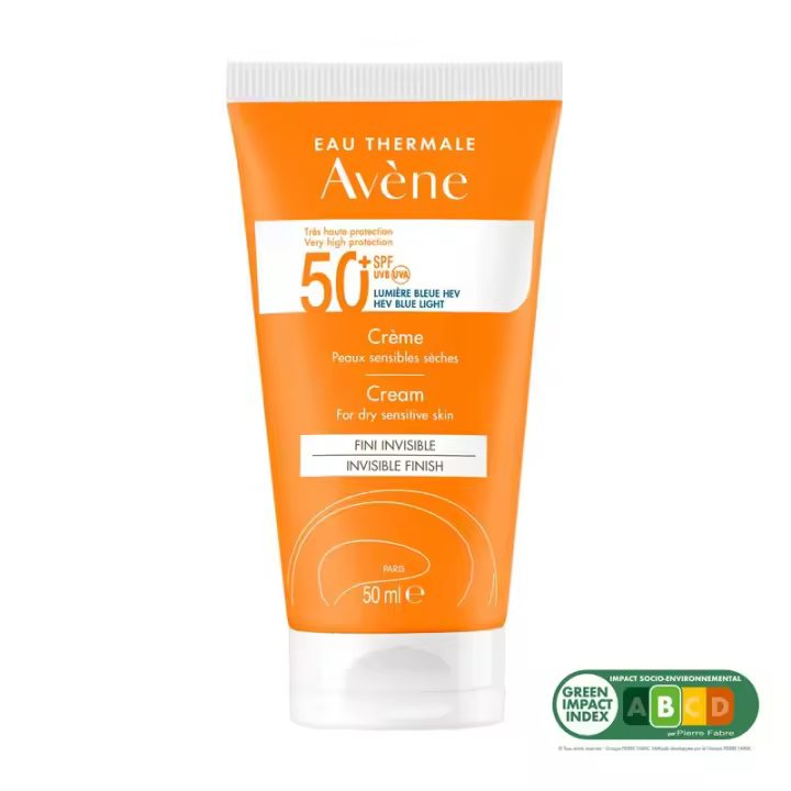 Avène Crema Solar Facial SPF 50+ para Pieles Sensibles con Acción Antioxidante y Textura Aterciopelada - 1