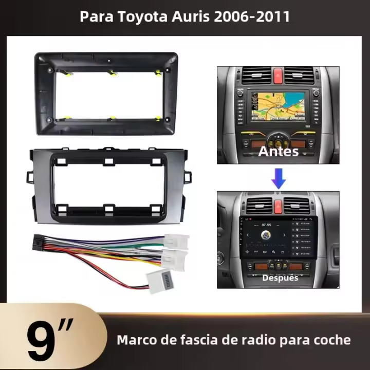 Marco De Radio Para Coche MEKEDE Para Toyota Auris E150 2006-2011 2Din Instalación De GPS DVD Estéreo Panel Montaje En Tablero Kit De Enchufe - 1