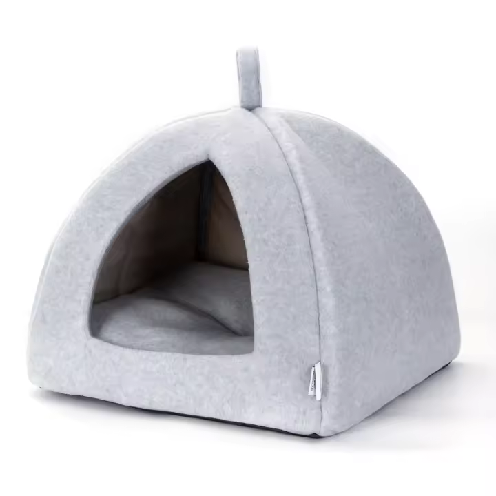 Nobleza - Cama para Gato Perro, Cama Gato Cueva Mediano Lavable con Cojín Extraíble, Casas para Gato Perros 38x38x33cm, Gris - 1