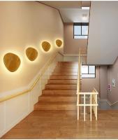 Lámpara De Pared LED De Estilo Simple Con Fuente De Luz En Forma Redonda Y Ovalada Material De Madera Iluminación Interior - details 3