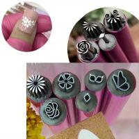 Set De 6 Copas Para Uñas Con Patrón Floral Herramienta De Decoración De Tela Kit De Sellado De Uñas Sin Alcohol - details 0