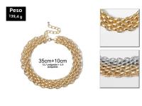 Collar Gargantilla PuRui Punk Chunky Cadena Para Mujer Estilo Hip Hop Color Oro Layered Collar Necklace Joyería Moda Statement - details 2