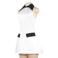 Vestido Casual De Verano 2024 Sin Mangas De Color Sólido Con Cuello Y Splicing Slim Mini Para Mujer Elegante Oficina - details 21