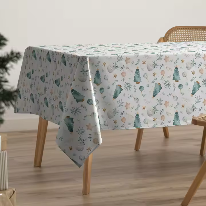 Gamusi Mantel navidad antimanchas algodón estampado impermeable tacto tela TWIRLY - 1