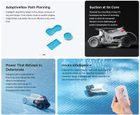 Kit de Maestro de Genkinno P2 Robot Pool Vacuum, Potencia de Succión de 2500GPH, Tiempo de Funcionamiento de 120 Minutos, con Gran Capacidad de Cesta, App OTA y Control Remoto, Tecnología AdaptiveSuc, para Hasta 100㎡/1000 pies cuadrados, Gris - Enchufe - details 21